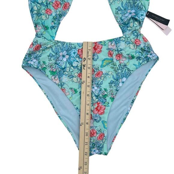 VICTORIA'S SECRET SWIM Women's One-Piece Swimsuit M Multicolor Floral Butterfly - Picture 10 of 16